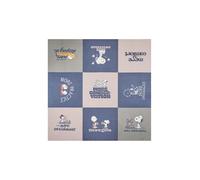 CODELLO PRINTED SQUARE POLYESTER/VISCOSE CHECKS PEANUTS 130X130CM (Blue)