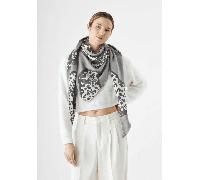 Codello - PRINTED TRIANGLE POLYESTER/VISCOSE LEOPARD 128X128X180CM grau (GRE2)