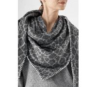 Codello - PRINTED TRIANGLE POLYESTER/VISCOSE LEOPARD 128X128X180CM grau (GRY3)