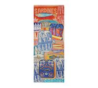 Schal aus feiner Baumwollmischung mit Sardinen-Motiven blau - Gr. - one size