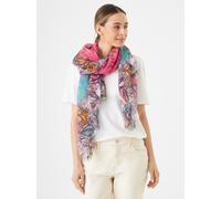 gewebter Schal mit Dschungelmuster aus weicher Baumwolle pink