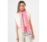 WOVEN SCARF COTTON GRAPHIC STRIPES 50X180CM PIN2 pink