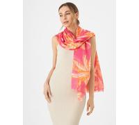 Leichter Schal aus feiner Bambus-Viskose mit Palmenmotiv pink - Gr. - one size