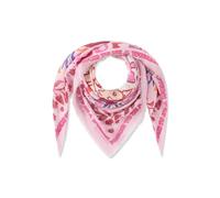Tuch aus leichter Baumwolle mit Mustermix und SUPER WOMAN-Schriftzug pink - Gr. - one size