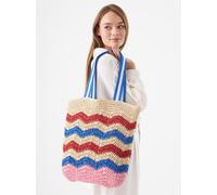 CODELLO Damen Gehäkelter Shopper aus Papier mit Zickzack-Muster