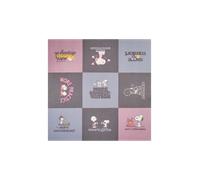 Codello X Peanuts Kaschmierweiches Tuch mit Snoopy-Motiven, Pink-Mehrfarbig