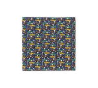 CODELLO Peanuts Tuch aus recyceltem Polyester mit fahrendem Snoopy-Allover-Motiv (blau)