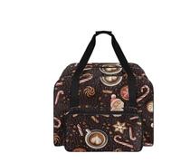 COEQINE 50,8 x 33 x 25,4 cm große Nähmaschinen-Tragetasche für Damen, Tragetasche, Reisetasche, Multi-Taschen-Organizer, Brauner Kaffeebonbon, Reisetasche