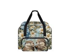 COEQINE Aufbewahrungstasche für Nähmaschinen, tragbar, langlebig, für Reisen, Nähprojekte, 20 x 10 x 13 cm, Otter-Blumendesign, Reisetasche