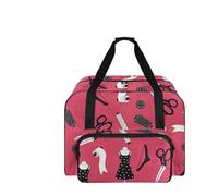 COEQINE Nähmaschinen-Aufbewahrungskoffer, leicht, mehrere Taschen, Organizer für Bastelprojekte und Reisen, Rosa, Rosa Nähwerkzeug-Zubehör, Reisetasche
