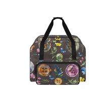 COEQINE Nähmaschinen-Aufbewahrungskoffer, leicht, mehrere Taschen, Organizer für Bastelprojekte und Reisen, Rosa, Dunkles Nähwerkzeug Buttom Zubehör, Reisetasche