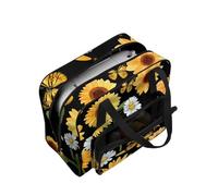COEQINE Nähmaschinen-Aufbewahrungskoffer, leichte Tragetasche mit Druck, Multi-Taschen-Organizer für Reisen, 50,8 x 25,4 x 33 cm, Sonnenblumen-Gänseblümchen, Reisetasche