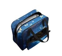 COEQINE Nähmaschinen-Aufbewahrungskoffer, leichte Tragetasche mit Druck, Multi-Taschen-Organizer für Reisen, 50,8 x 25,4 x 33 cm, Sternenhimmel, weißer Schmetterlingsdruck, Reisetasche