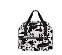 COEQINE Nähmaschinen-Etui für Damen, tragbare Reisetasche mit Taschen, Reißverschlusstasche, groß, 50,8 x 33 x 25,4 cm, Rosa, Schwarz Weiß Kuhdruck, Reisetasche