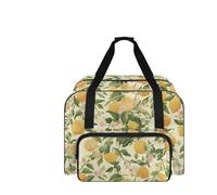COEQINE Nähmaschinen-Set für Damen, Reisetasche, Aufbewahrungstasche mit mehreren Taschen, verstärkte Griffe, 50,8 x 33 x 25,4 cm, Zitronengrünes Blattmuster, Reisetasche