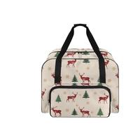 COEQINE Nähmaschinenkoffer mit harter Unterseite und schwarzer Tragetasche für Nähmaschinen, die meisten Standards, 50,8 x 25,4 x 33 cm, Weihnachtsbaum-Elfe, Reisetasche