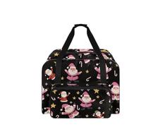 COEQINE Nähmaschinenkoffer mit harter Unterseite und schwarzer Tragetasche für Nähmaschinen, die meisten Standards, 50,8 x 25,4 x 33 cm, Rosa Weihnachtselfe schwarz, Reisetasche