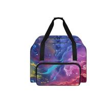 COEQINE Nähmaschinentasche aus Marmor mit Taschen, Violettes Galaxie-Marmor-Design, Reisetasche