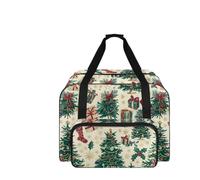 COEQINE Strapazierfähige Tragetasche für Nähmaschinen, leicht, mit Taschen, 50,8 x 33 x 25,4 cm, Weihnachtsbaum-Elfe, Reisetasche