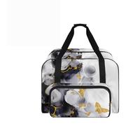 COEQINE Thoughtful Gifts Reisetasche, Handtasche, groß, für Anfänger, Nähmaschine, Tragetasche, 50,8 x 25,4 x 33 cm, Marmor Gold Gold Schmetterling, Reisetasche
