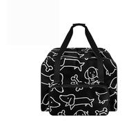 COEQINE Thoughtful Gifts Reisetasche, Handtasche, groß, für Anfänger, Nähmaschine, Tragetasche, 50,8 x 25,4 x 33 cm, Doodle Dog Black, Reisetasche