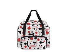 COEQINE Tragetasche für Nähmaschinen, Vintage-Blumendruck, Handwerk, Reisetasche, Handtasche, 50,8 x 33 x 25,4 cm, Niedlicher Kuhmilchdruck, Reisetasche