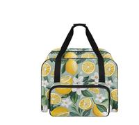 COEQINE Tragetasche für Nähmaschinen, Vintage-Blumendruck, Handwerk, Reisetasche, Handtasche, 50,8 x 33 x 25,4 cm, Gelbes Zitronenmuster, Reisetasche