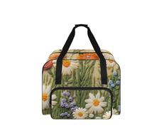 COEQINE Tragetasche für Nähmaschinen, Vintage-Stil, für Erwachsene, Handwerk, Anfänger, 50,8 x 33 x 25,4 cm, Wildblumenfeld, Reisetasche