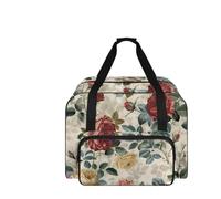 COEQINE Tragetasche für Nähmaschinen, Vintage-Stil, für Erwachsene, Handwerk, Anfänger, 50,8 x 33 x 25,4 cm, Buntes Blumenmuster, Vintage, Reisetasche