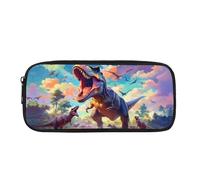 COEQINE Wolf-Federmäppchen für Jungen im Alter von 9-12 Jahren, cooles Tiermuster, Stiftehalter für den Schreibtisch, langlebiger Stiftehalter, Coole Dino-Farben, Kulturbeutel