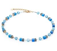 Coeur de Lion 4020/10-0600 Damen-Halskette GeoCUBE Iconic Mono Gold-Türkis