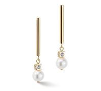 Coeur De Lion Damen Ohrhänger 1102/21-1416 Süßwasserperlen und Edelstahl weiß-gold
