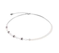Coeur De Lion GeoCUBE® Mini Fusion Pearls Halskette Silber-Weiß