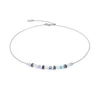 Coeur de Lion Halskette Mini Cubes & Chain Silber-Blau