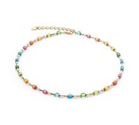 Coeur de Lion Halskette Mini Cubes & Pearls Mix Gold-Rainbow