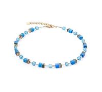 Coeur de Lion 4020/10-0600 Damen-Halskette GeoCUBE Iconic Mono Gold-Türkis