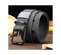 (Coffee,118cm)Unisex Breathable Canvas Belt with Pin Buckle, Nylon Webbing Belt for Outdoor Sports & Jeans, Trendy Belt for Men and Women