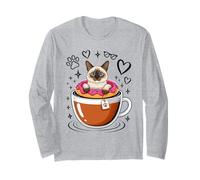 Coffee Balinese Cat Donut Langarmshirt