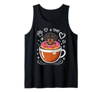 Coffee Dachshund Donut Doxie Tank Top