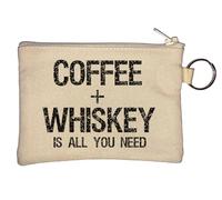 Coffee Plus Whiskey is All You Need Schlüsselanhänger Münzbörse Beige