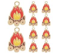COHEALI 10 Stück Flammenanhänger Feuer Schmuckanhänger Für Ohrringe Armband Selbstgemacht Charme Vielseitig Glänzend