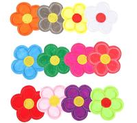 COHEALI 12 Stück Aufbügelbare Blumen Aufnäher aus Polyester Faden und Twill Stoff in Verschiedenen Farben für Kleidung Rucksäcke und Selbstgemacht Bastelprojekte Zuhause
