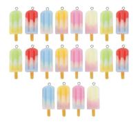 COHEALI 20 Stück Harz Eis Stick Schmuckanhänger mit Loch Bunte Selbstgemacht Anhänger für Halsketten Armbänder und Ohrringe Langlebiges Material für Schmuckherstellung