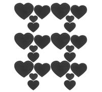 COHEALI 24 Stück Herzaufnäher zum Aufbügeln und Aufnähen Schwarze Bestickte Bügelflicken für Jeans Jacken Hüte Rucksäcke Waschbare Stoffpatches für Kleidung und Selbstgemacht