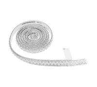 COHEALI 4 Stück Selbstklebendes Perlen Strassband 3mm mit Weißen Perlen und Funkelnden Zirkonsteinen 91cm aus Abs für Party und Festivaldekoration Einfach zu Schneiden und Biegen