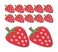 COHEALI 40 Stück Erdbeer Stickapplikationen zum Aufbügeln und Aufnähen Niedliche Stoff Flicken für Kleidung Taschen Hüte und Schuhe Langlebige Selbstgemacht Deko