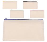 COHEALI 5 Stück Selbstgemacht Graffiti Federmäppchen aus Canvas mit Reißverschluss Kleine Kosmetiktasche zum Bemalen Reise und Aufbewahrungsbeutel