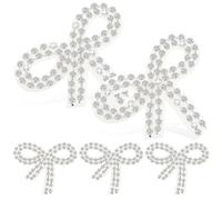 COHEALI 5 Stück Strass Schleifenapplikationen zum Aufbügeln Funkelnde Kleiner Schleifen aus Kristall zum Reparieren und Verzieren Von Kleidung Taschen Hüten