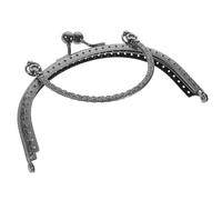 COHEALI Halbkreisiger Geldbörsenverschluss aus Kupfer mit M Förmigem Griff Schwarzes PU Taschen Zubehör für Selbstgemacht Taschen und Münzbeutel