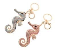 COHEALI Seepferdchen Taschenanhänger 2 Stück aus Legierung mit Strasssteinen, bling Cartoon Schlüsselanhänger für Handtaschen und Rucksäcke, für Reise und Küstenmottoparty